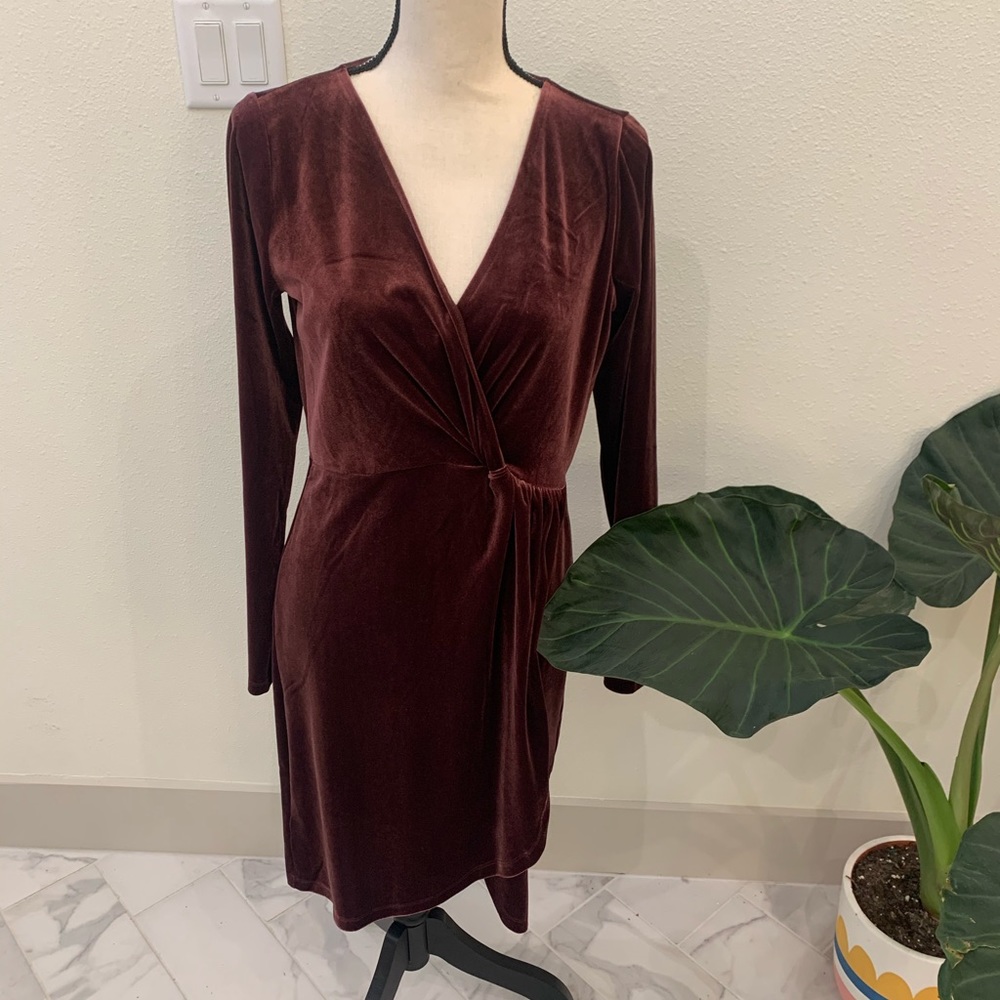 Velvet Faux Wrap Loft Dress